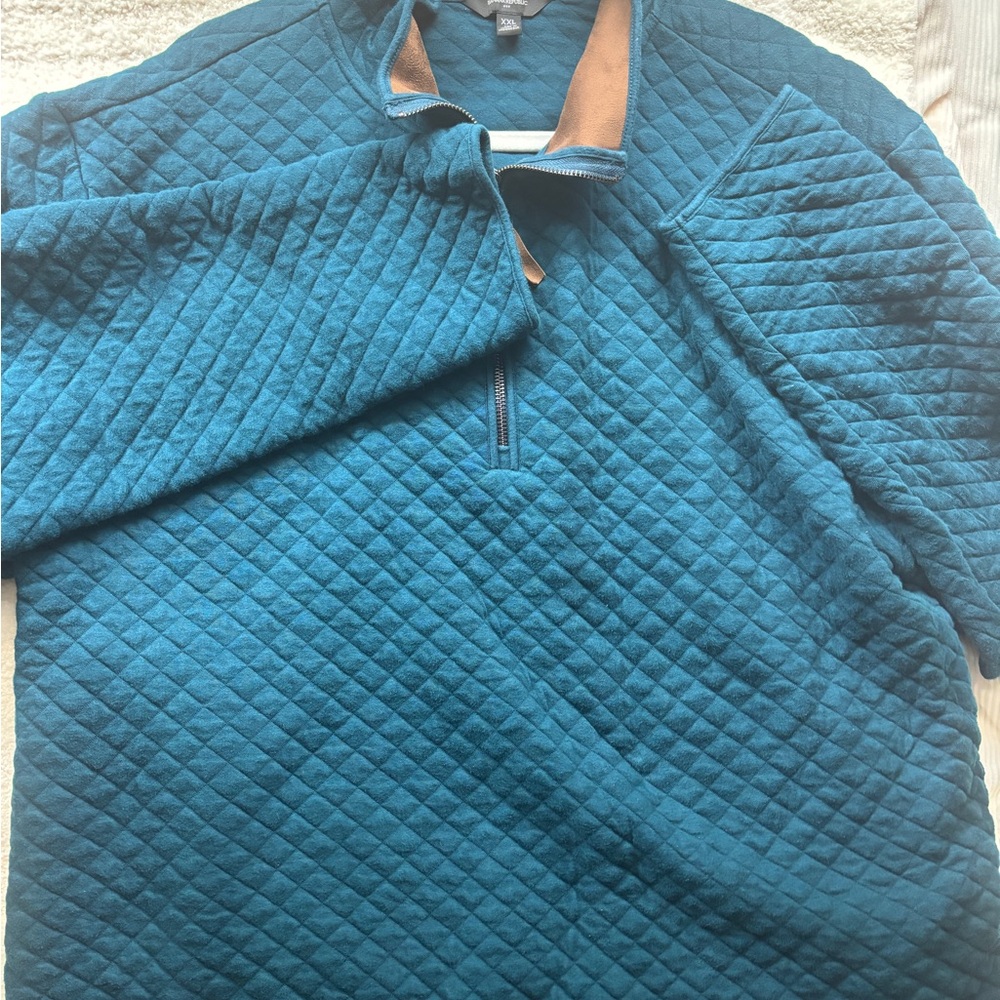 Banana Republic Factory Teal Quilted Shirt Jacket